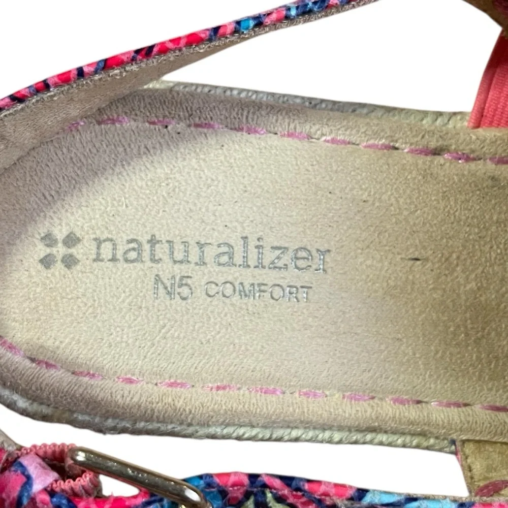 Naturalizer Praline Tropical Floral Espadrille Slingback Sandals Platform 9.5